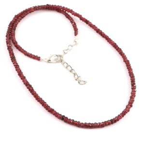 Granat rot Halskette facettiert 42 cm