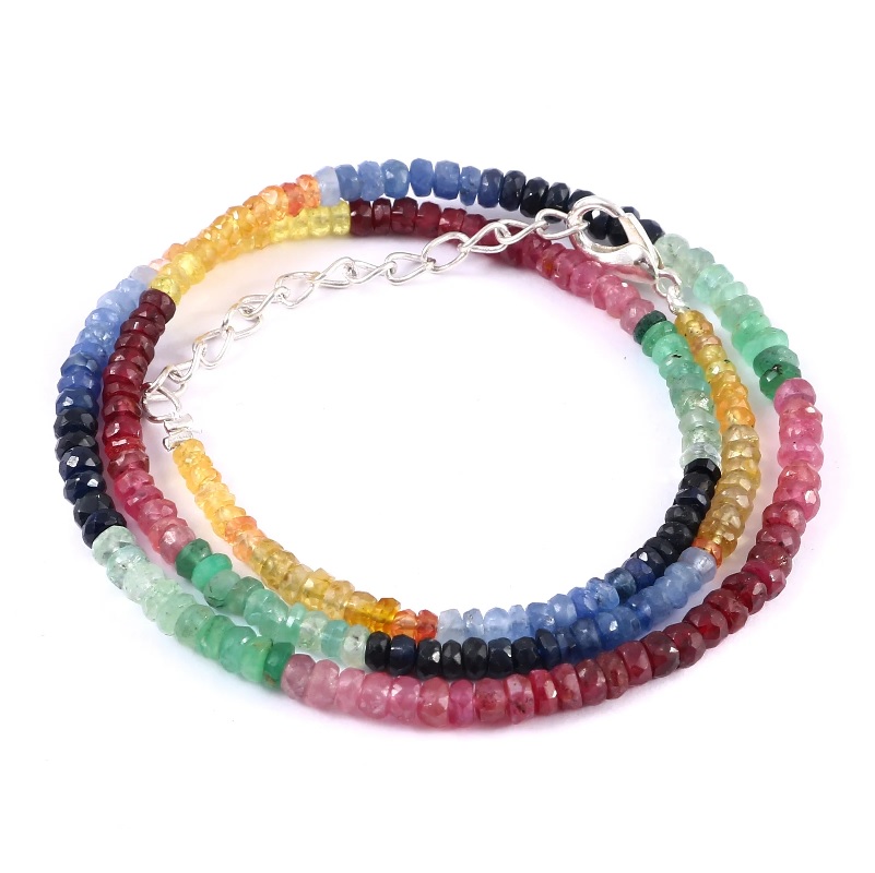 Saphir Multicolour Halskette facettiert 4.5mm – Bild 3