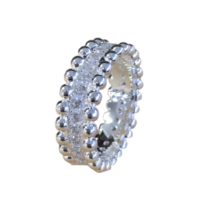 Silber Ring 7mm mit Zirkonia, Silber 925