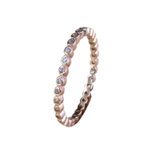 Silber vergoldet rosé Ring 2mm mit Zirkonia, Silber 925 vergoldet rosé