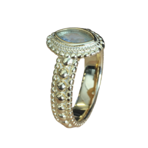 Topas blau facettierter Ring 9x13mm, Silber 925 vergoldet